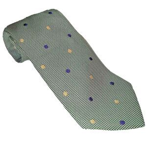 Hathaway Men's Tie Classic Gray Polka Dot  Silk  Made in USA